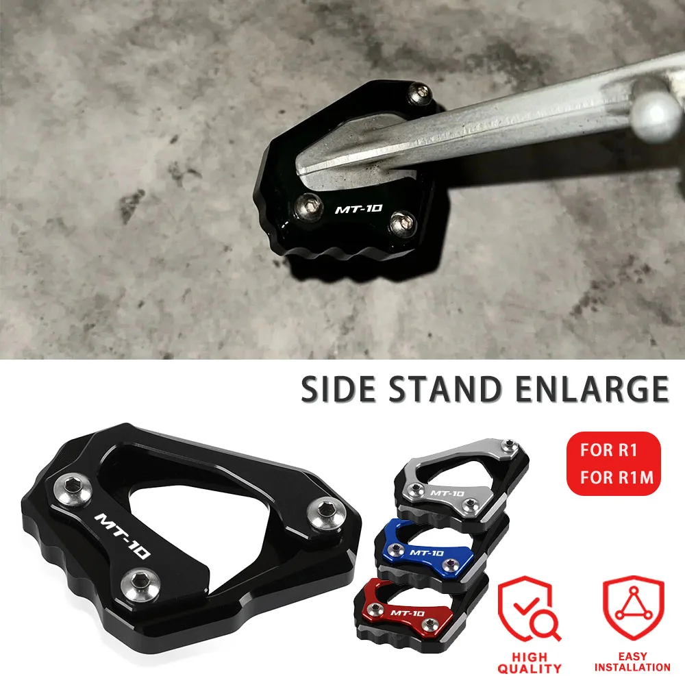 

MT10 Motorcycle Kickstand Foot Side Stand Enlarge Extension Plate Pad For Yamaha MT-10 MT 10 MT10 FZ-10 FZ10 R1 M R1M 2015-2023