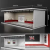 1:64 Scale Diorama Car Garage Model Assemble LED Lighting Car Parking Lot Backdrop Display Scene Model Toy Collection Gift 6
