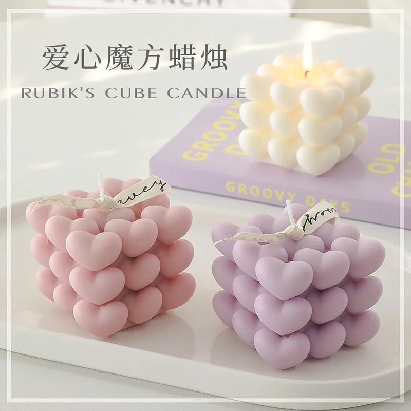 Description Picture 4 of itemLove Cube Silicone Mold for Handmade Candle Plaster Soap Epoxy Resin Chocolate Decoration Gypsum Ice DIY Baking Mould