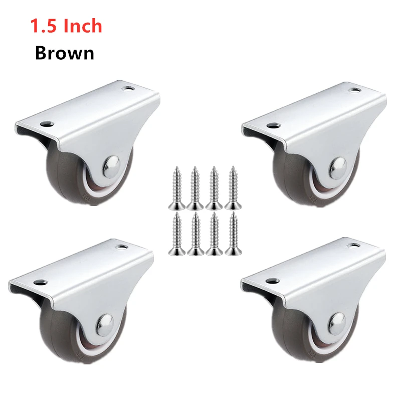 CHENJIN 8PCS Furniture Fixed Casters 1 Inch Rubber Wheel Steel - View #6