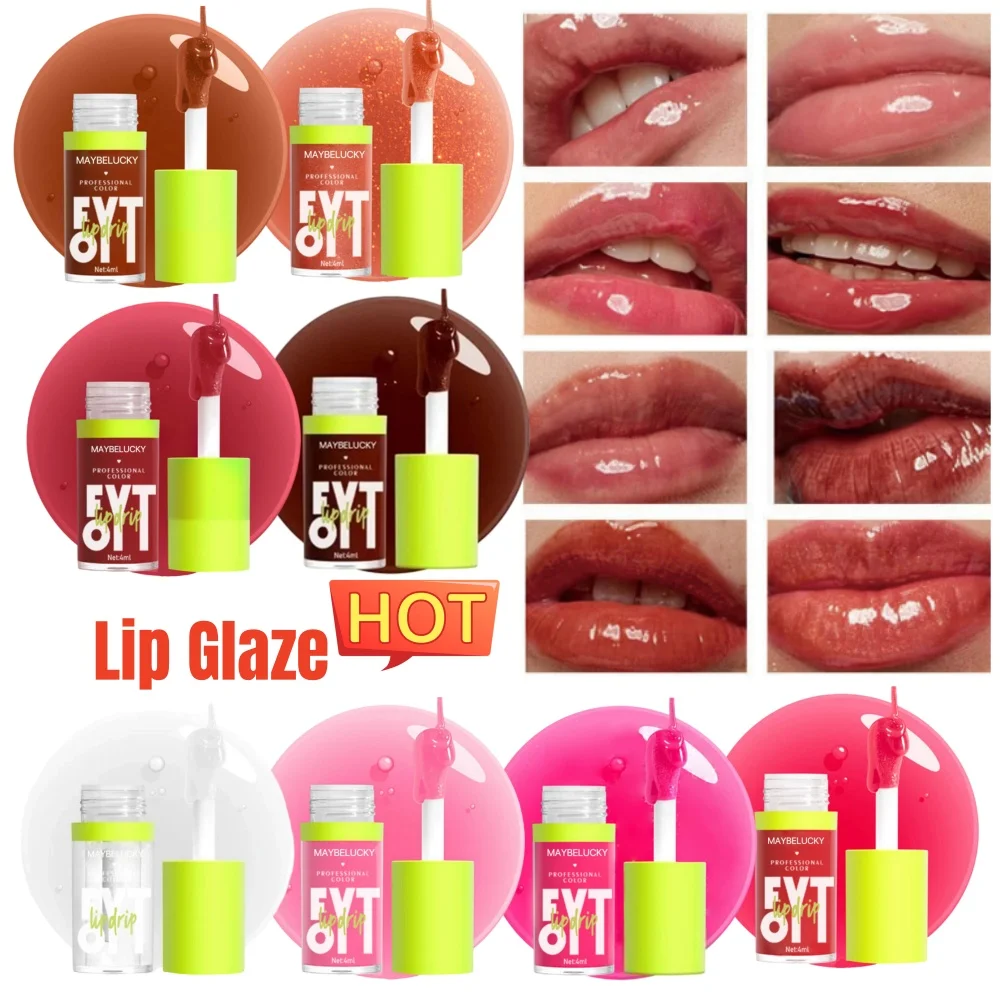 Lip Gloss Set Lipgloss Makeup Set Lip Oil Mirror Long Lasting Bb Transparent Makeup Shine Glitter Oil Cosmetic 6 Color