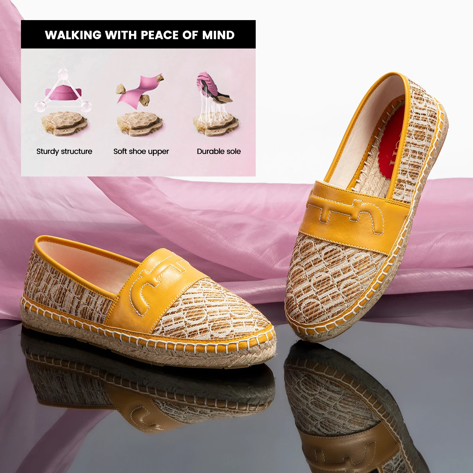 Women's Beach Shoes CHCH Women's Flat Shoes New Handmade Hemp Bottom Anti slip 4
