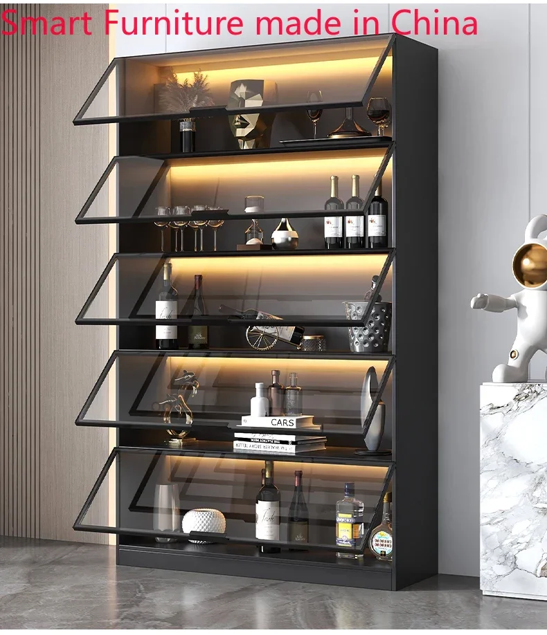 Modern Storage Wine Cabinets Simplicity Living Room Luxury Wall Wine Cabinets Glass Home Botellero Vino Bar Furniture Qf50Jg