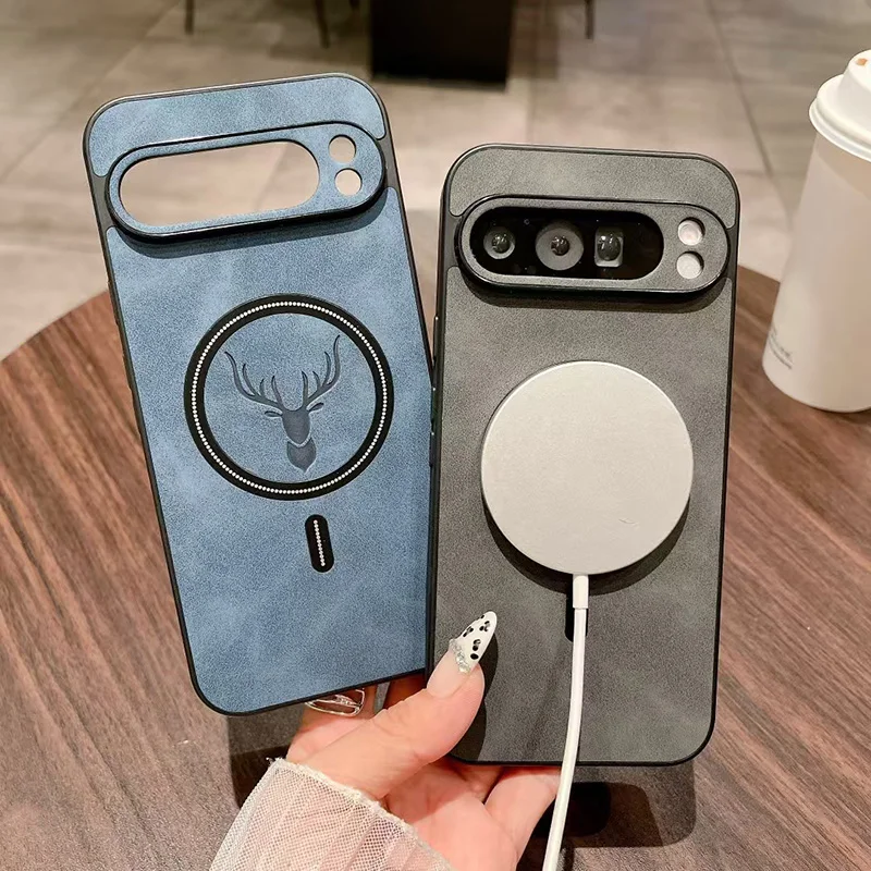 Premium Faux Leather Case with MagSafe Wireless Charging Cover