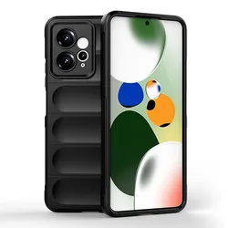 Premium Shockproof Liquid Silicone Protective Back Cover for HM Note 12 Pro Plus (Black)