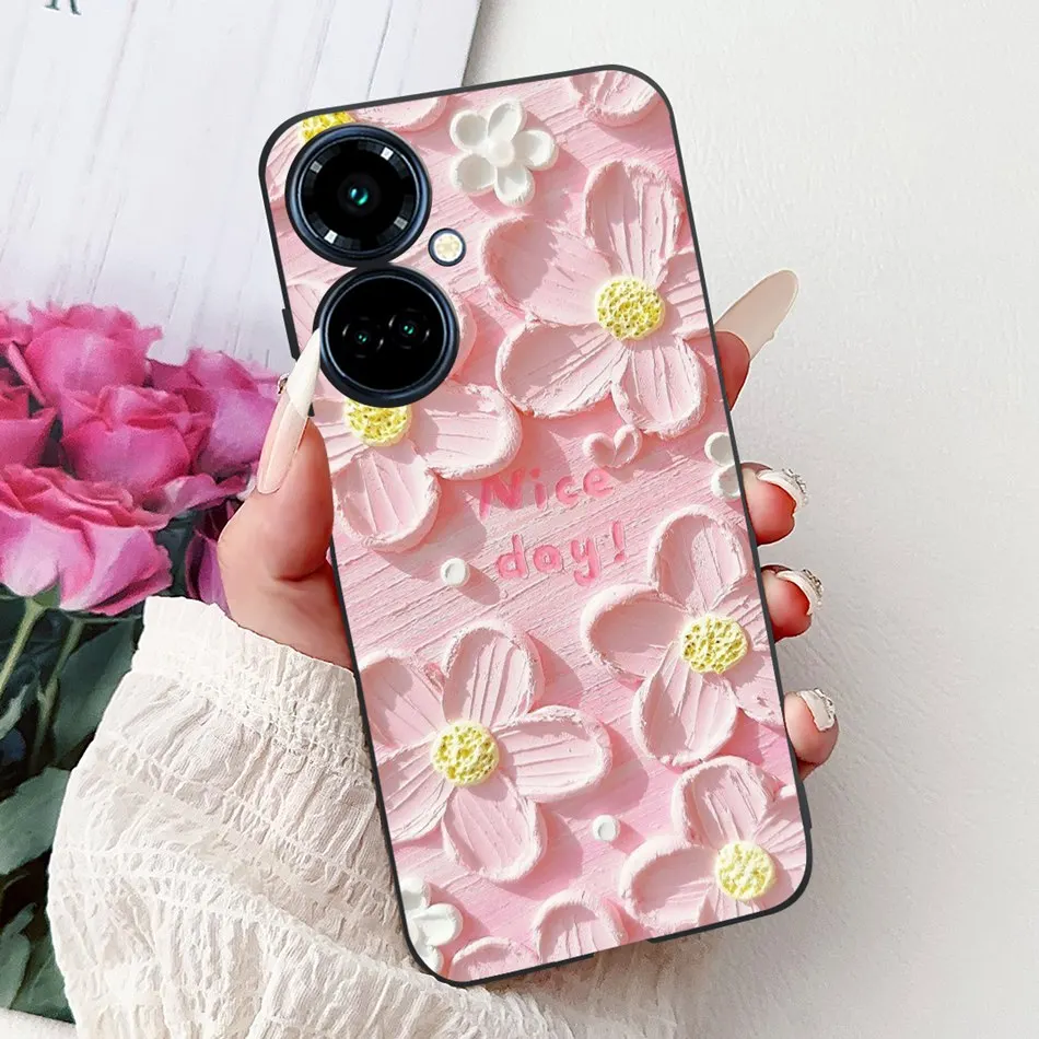 Elegant Butterfly Cat Black Silicone Soft Phone Case
