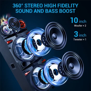 9000W Portable Bluetooth Speaker Heavy Bass Sound System Party Dual10 3
