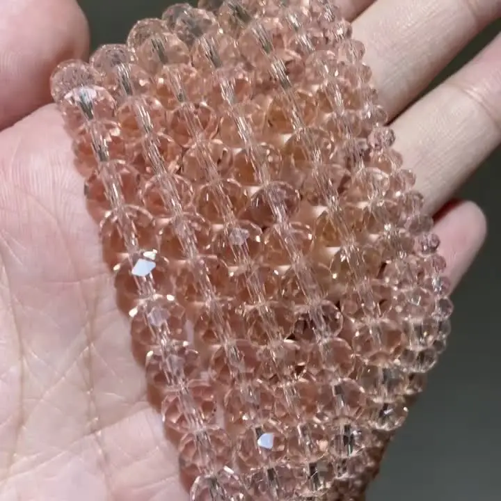 786pcs Crystal Glass Beads Kit - 4 Sizes Faceted Amber Beads For Jewelry Making