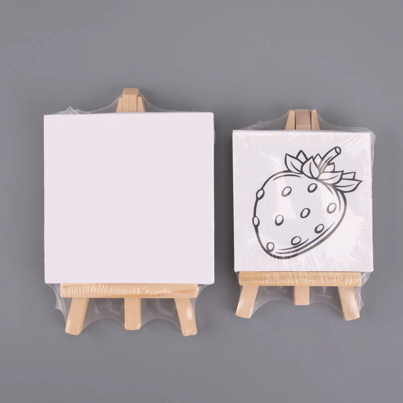 2 In 1 Mini Blank Drawing Board Set painting supplies Oil Canvas Frame Beginner Children Practice Drawing Doodling DIY 1 Pcs HB-12