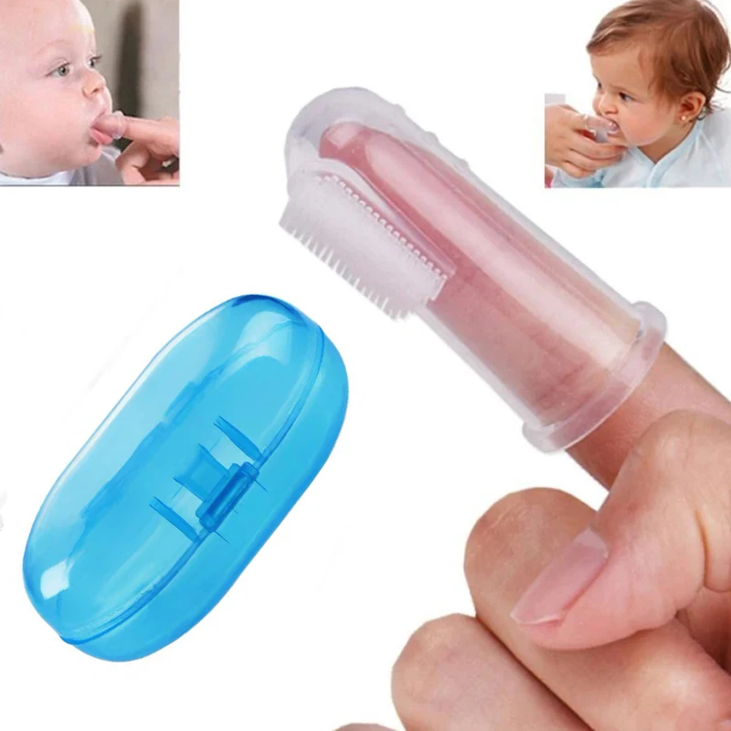 Baby Finger Toothbrush Silicon Toothbrush+Box Children Teeth Clear Soft Silicone Infant Tooth Brush Rubber Cleaning Baby Items