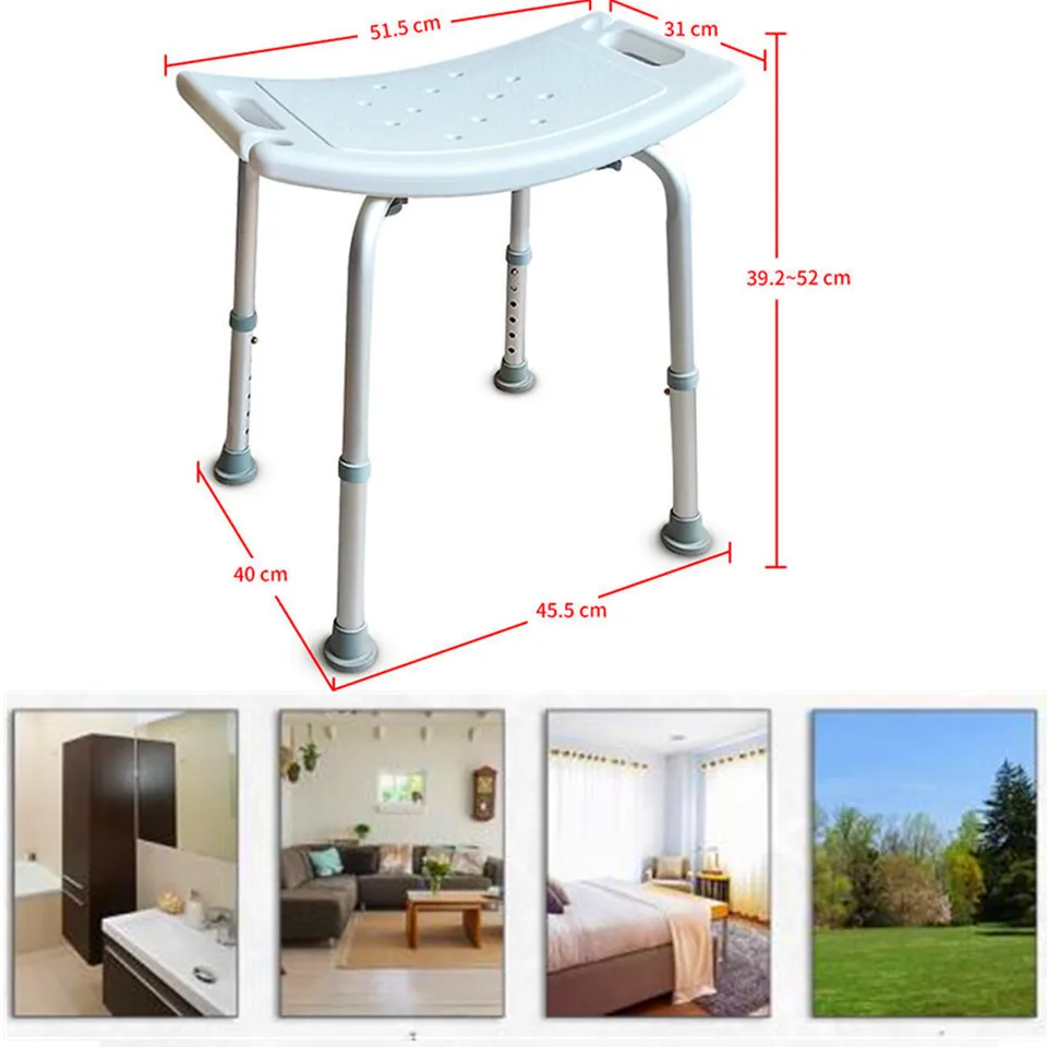 Aazon.co: 360° Swivel Shower Chair,Height Adjustable Bath Chair,Portable Seat With Pivoting - View #9