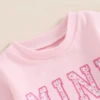 Citgeett Autumn Family Matching Kids Girls Sweatshirt Long Sleeve Letter Bow Print Pullover Mom Pink Fall Clothes 4