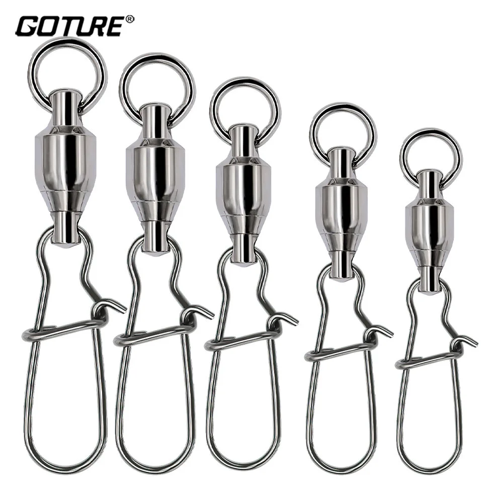 Goture Duo Lock Snap Swivels,Rolling Ball Bearing Fishing Swivel,Fishing  Swivels,Ball Bearing Swivels,Coast Lock Snap Swivels,Embossed Barrel Swivels