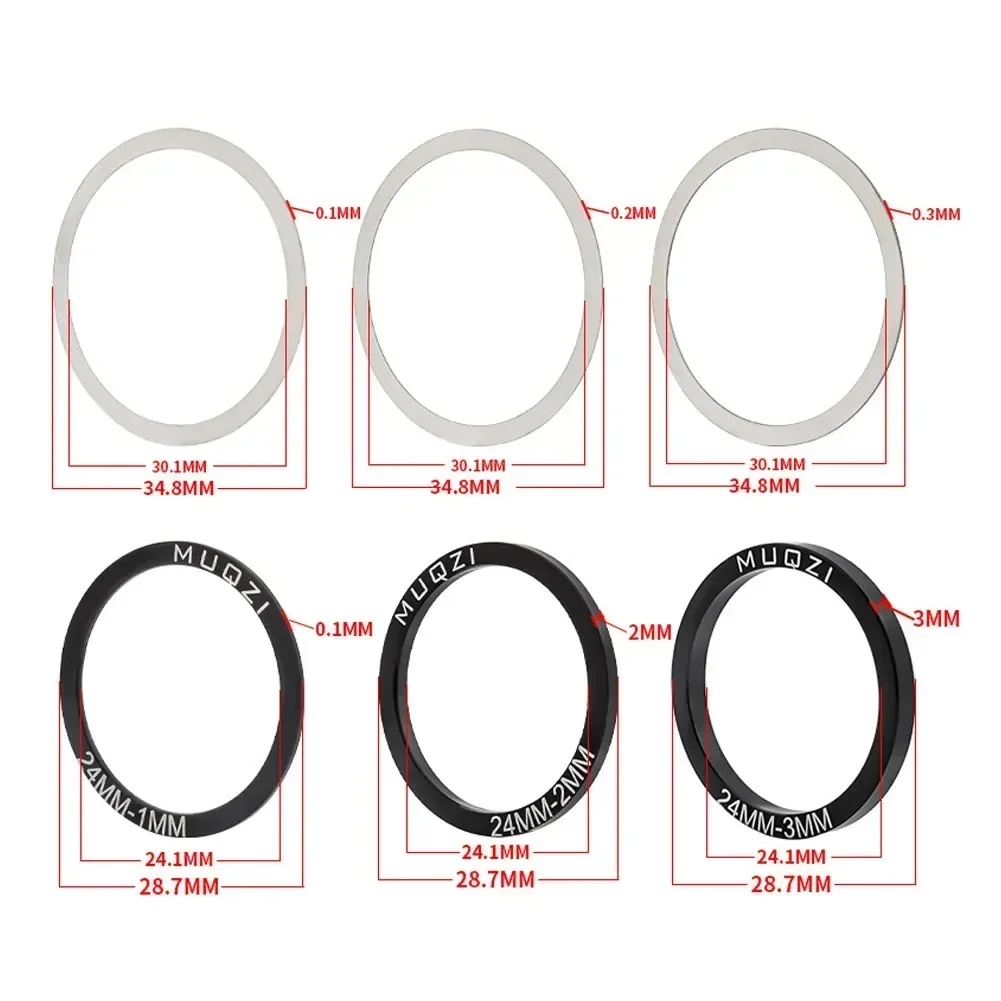 6pcs Bike Bicycle Bottom Bracket Crankset Washer 24/29/30mm for BB 86/91/92/30 Crankset Bottom Spacer