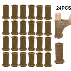 Colorful Knitted Silicone Chair Leg Socks with Anti - Slip Floor Protection (Khaki)