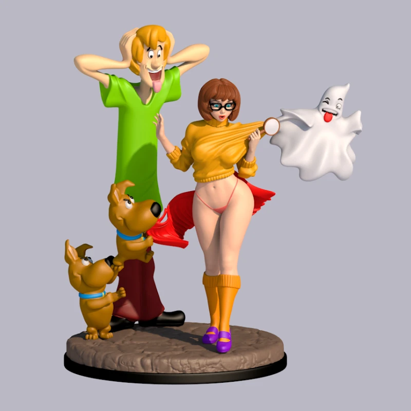 

Velma and Her Companions Full Resin Figure 1/24 Scale 75mm Assemble Miniature Garage Model Kit Unassembled Unpainted Diorama Toy