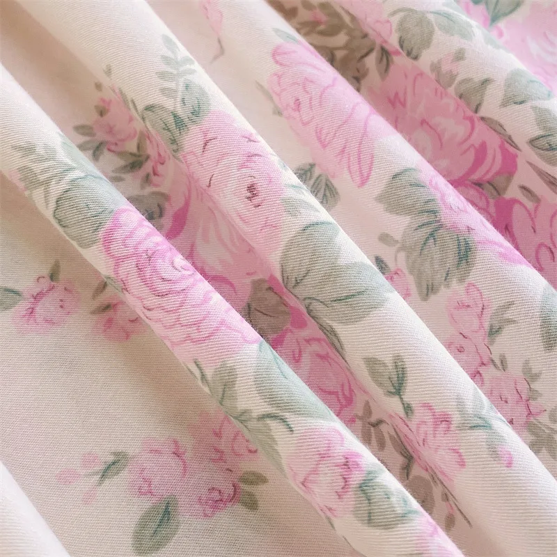 100% Cotton Fitted Sheet Floral Style Bed Cover Skin-friendly Bedsheet 90/100/120/150/180cm Bed Linen sabanas (No Pillowcase) 5