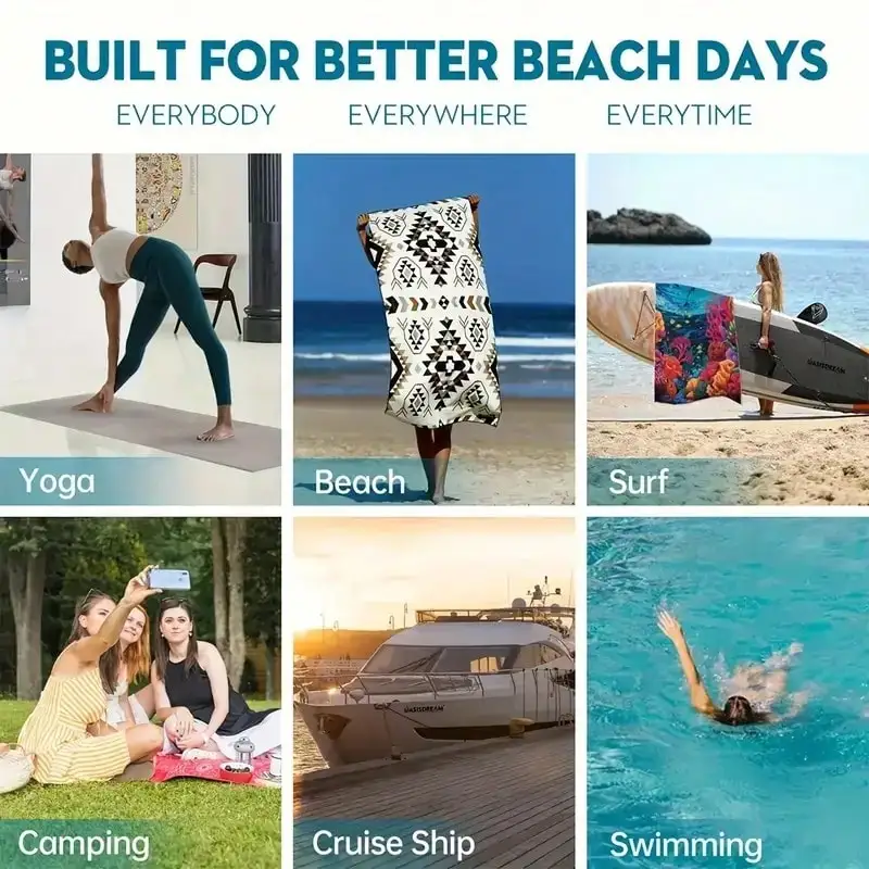 1pc Personalized Name Custom Beach Velvet Towel With Tennis Print .Ultra-Soft, Quick-Dry, Sand-Free Microfiber - Blue & White