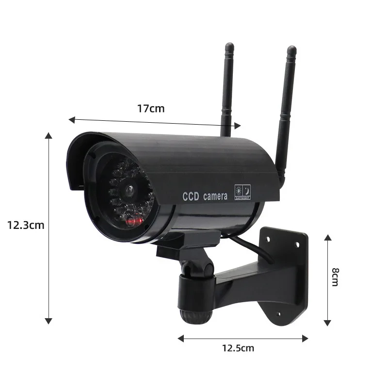 Dual Antenna Fake Wireless Security Camera with Flashing LED