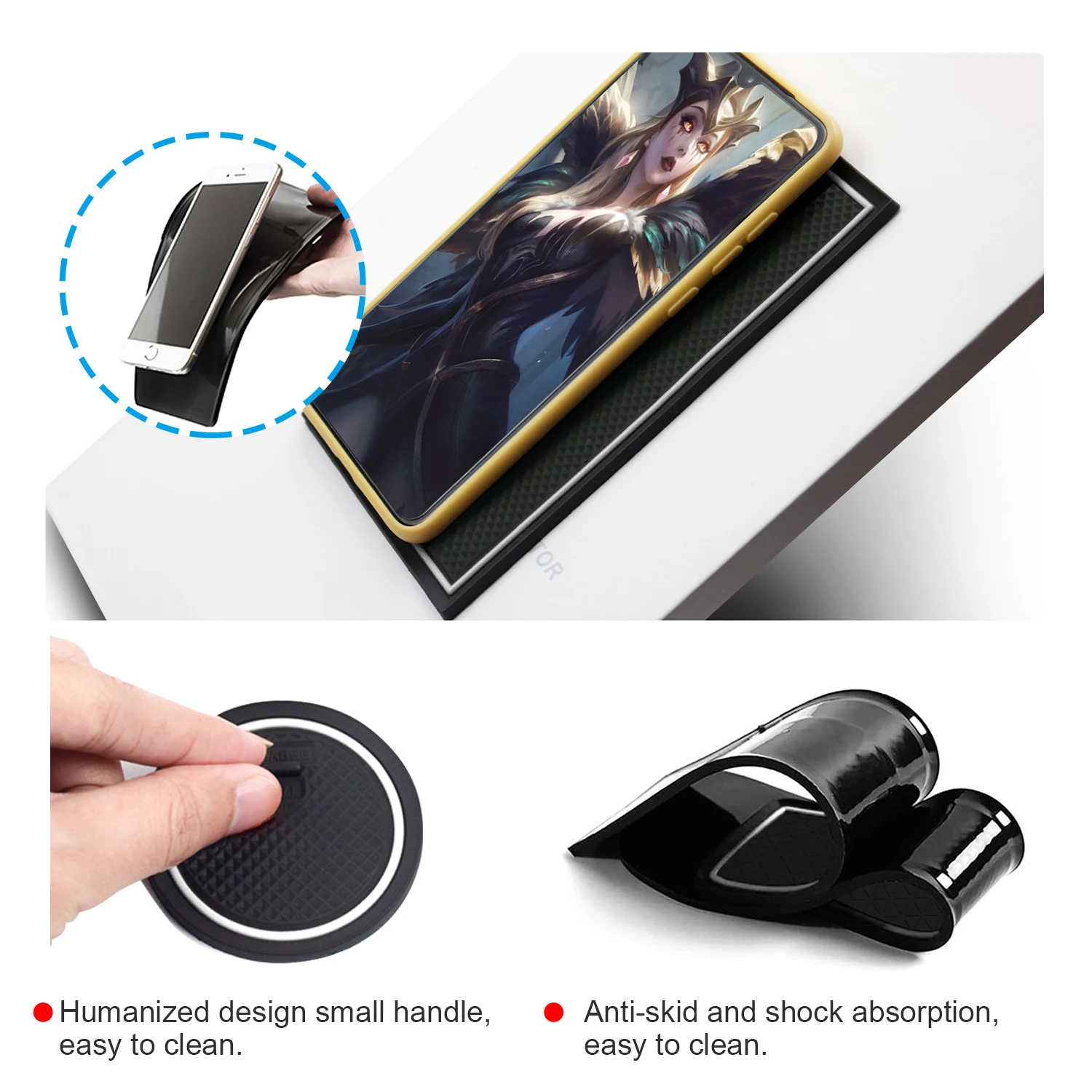 ECOZEN Antirutschmatten-Set Für Renault Arkana 2021-2025 - 14-teilig In Rot Für Türnähte & Konsolen