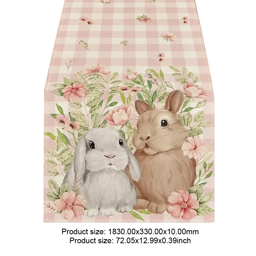 Easter Rabbit Rectangle Table Cloth Easter Rabbits Printed Holiday Table Cloth Holiday Party Table Decor Dinner Tabletop Decor