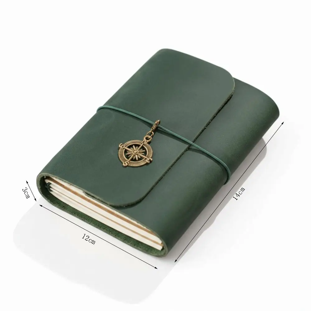 Handmade Genuine Leather Retro Tri-fold Travel Notebook - Refillable Sketchbook Planner with Loose-leaf Pages