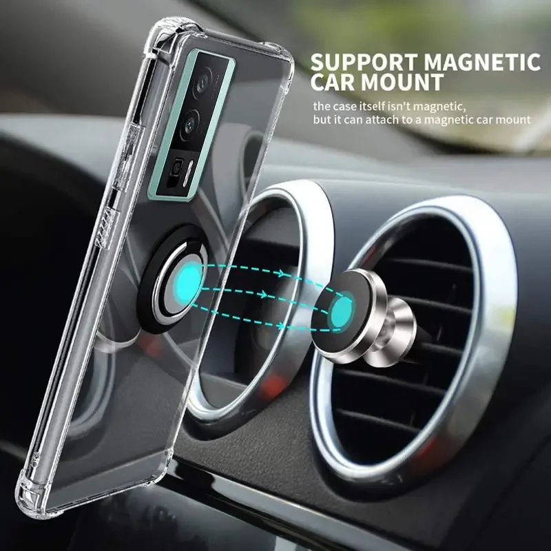Clear Transparent Soft Case with Ring Stand Holder