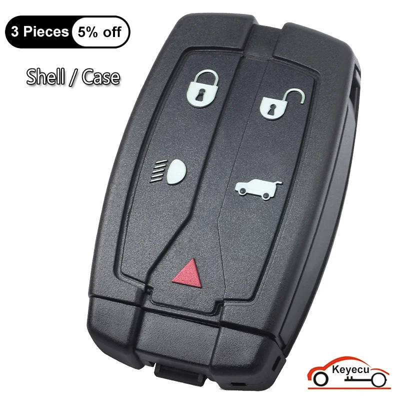 

KEYECU 5 Buttons Case for Land Rover Freelander 2 LR2 2006-2012 Auto Smart Remote Control Key Shell Cover Fob FCC ID: NT8-TX9