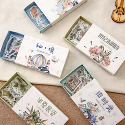 5Sets Retro Time Series Cute Sticker Custom Diary Stationary Flakes Scrapbook DIY Decorative Stickers Water Bottle Notebook