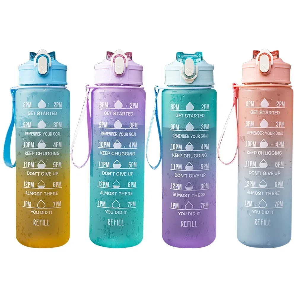 900ml Reusable Portable Frosted Water Bottle Leak-Proof Outdoor Sports Travel Gym Drinking Kettle Fitness Water Jug Drinkware