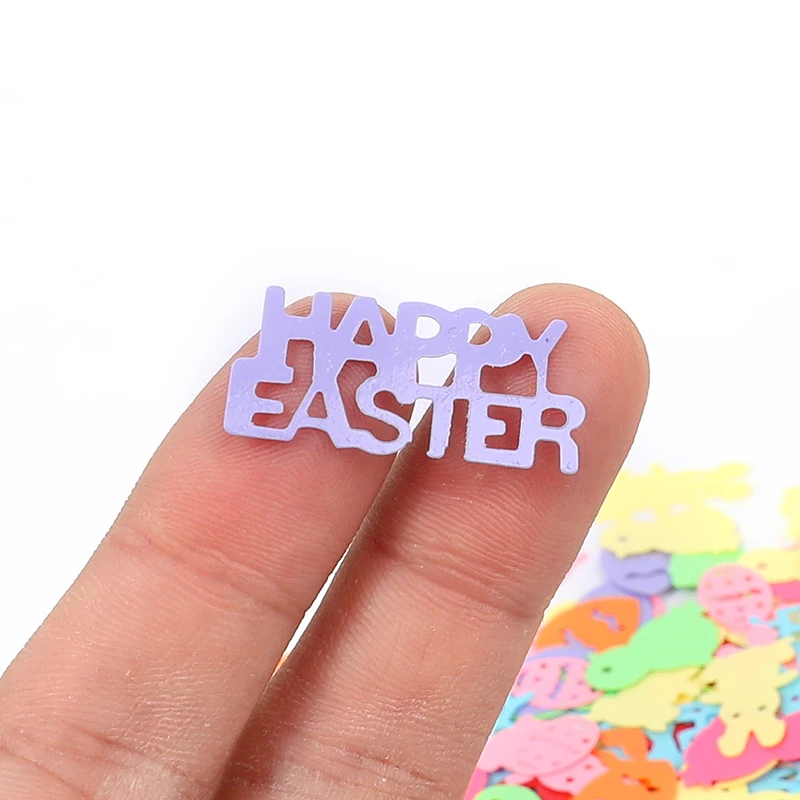 15g/bag Happy Easter Confetti Colorful Bunny Eggs Sequin Confetti 2025 Easter Party Table Scatter Decoration DIY Crafts Gift