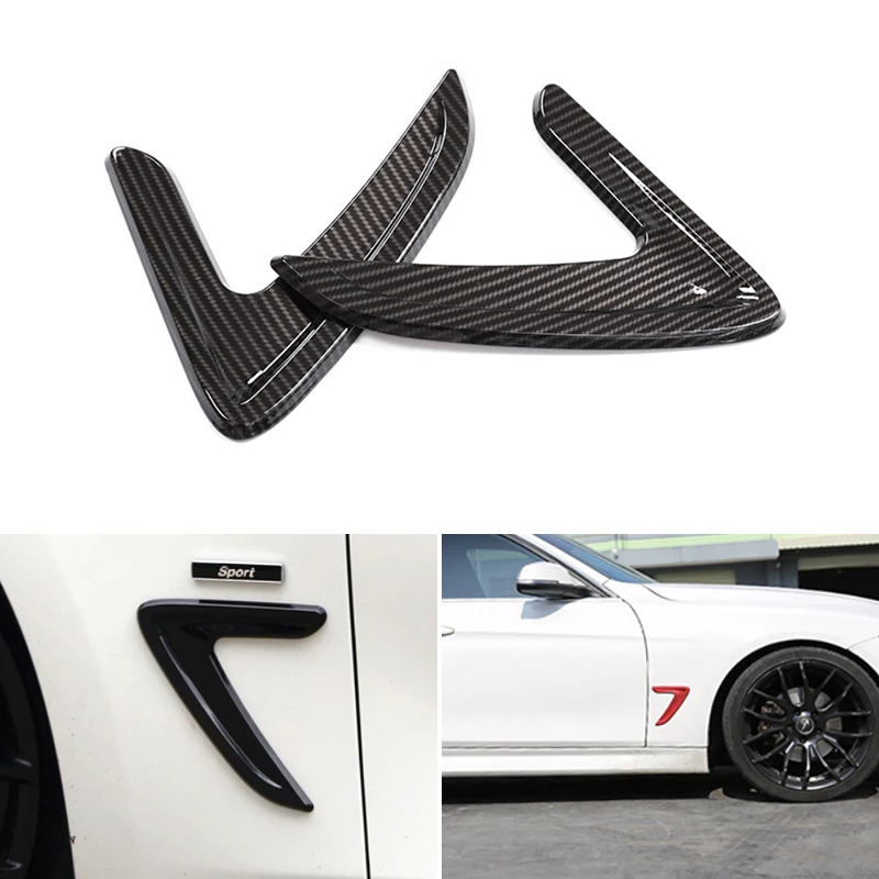 Car Side Wing Air Flow Fender Grill Outlet Intake Vent Trim 2pcs For BMW 3 Series F30 2013 2014 2015 car front hood vent grille