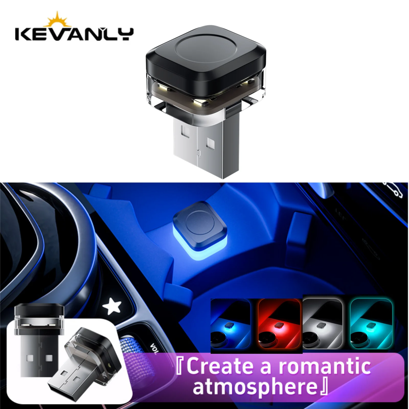 Car USB Led Light mood lamp Plug Play Universal LED interior Atmosphere Light Auto Reading Lamp Decorations Decorative Strip 1x