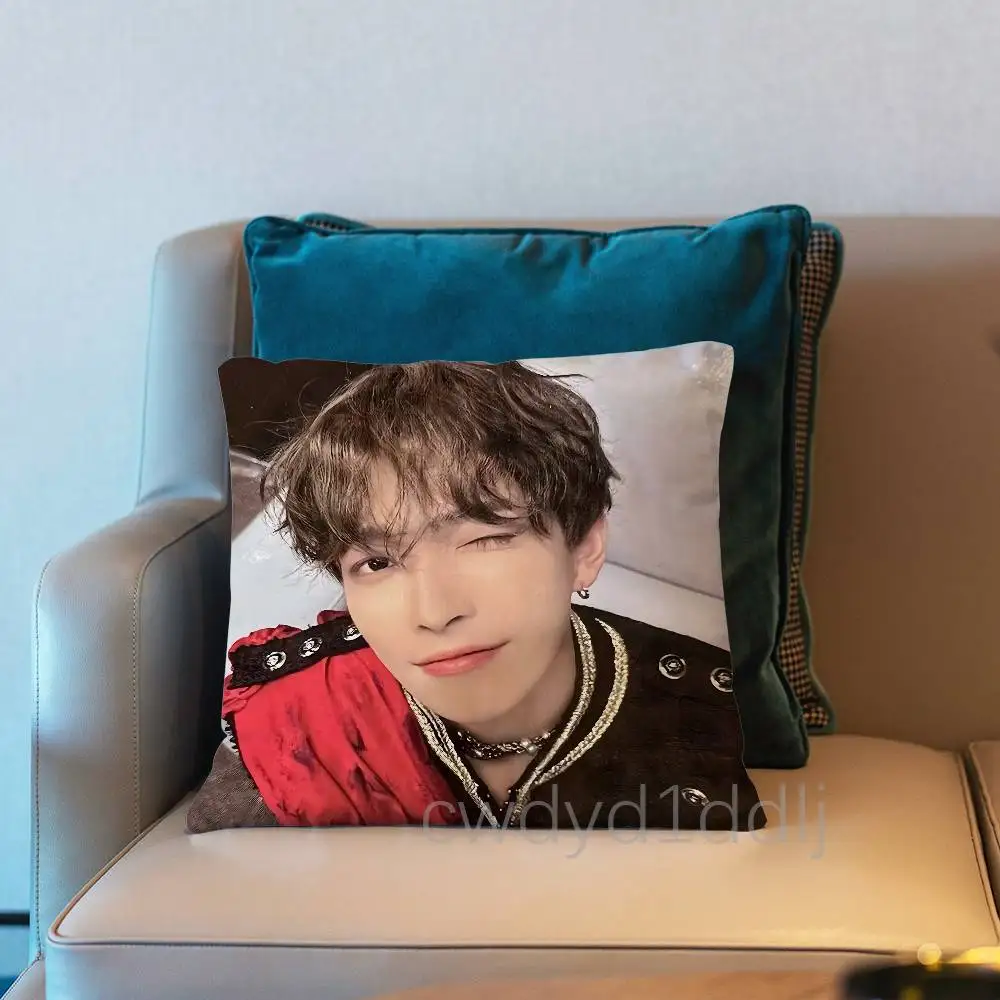 A-Ateez Hongjoong Kissenbezug aus Kurzplüsch, Sofa-Dekoration, Geschenk für Zuhause, doppelseitig bedrucktes Kissen – Detail 11