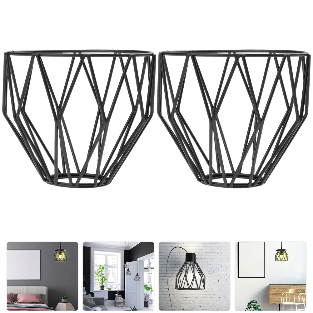 

2pcs Light Bulb Cage Guard Iron Pendant Light Lampshade Hanging Lamp Shade