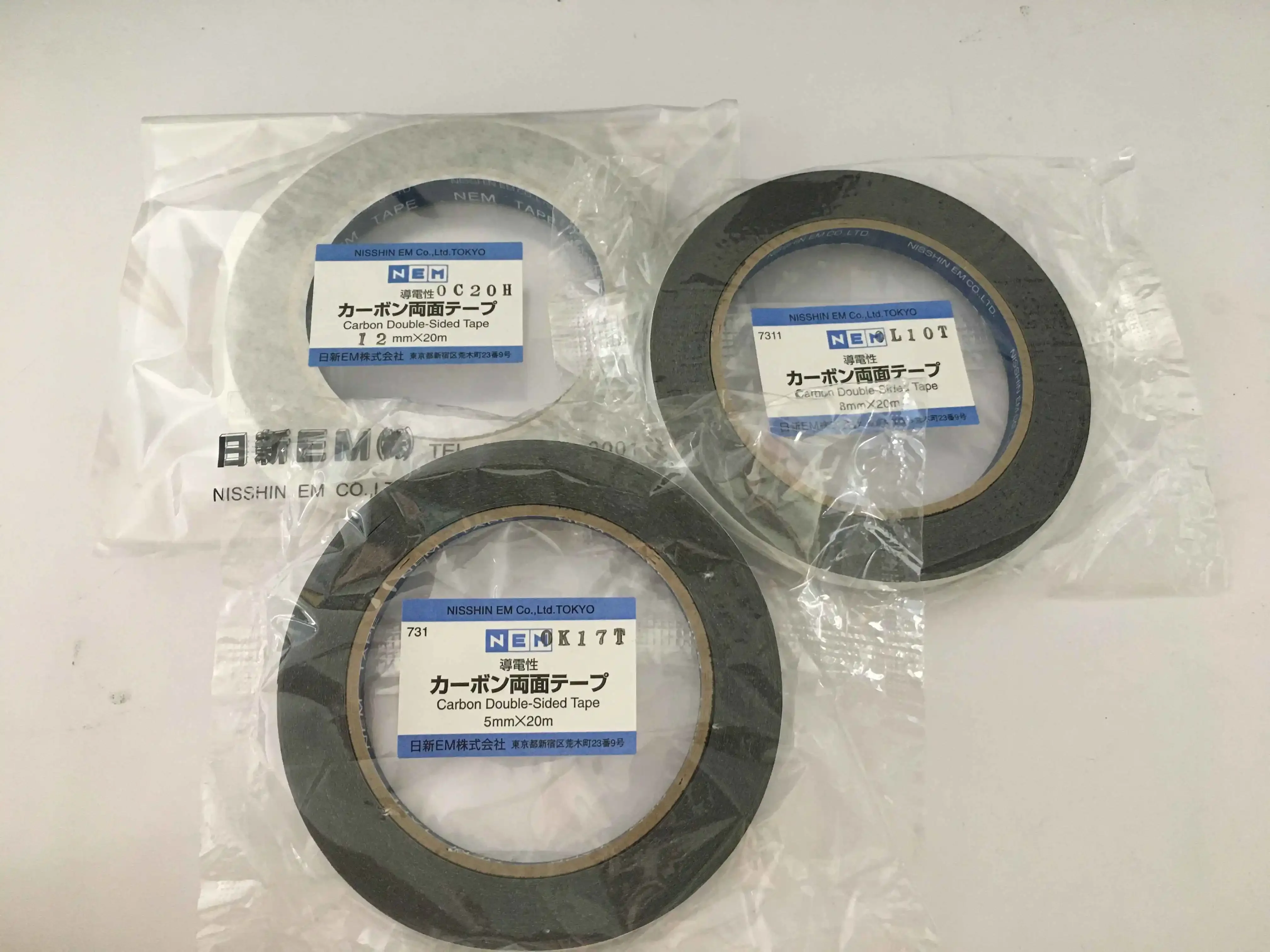 일본 수입 SEM 탄소 전도성 테이프 전자 현미경, 닛신 양면 5mm 8mm 12mm x 20m