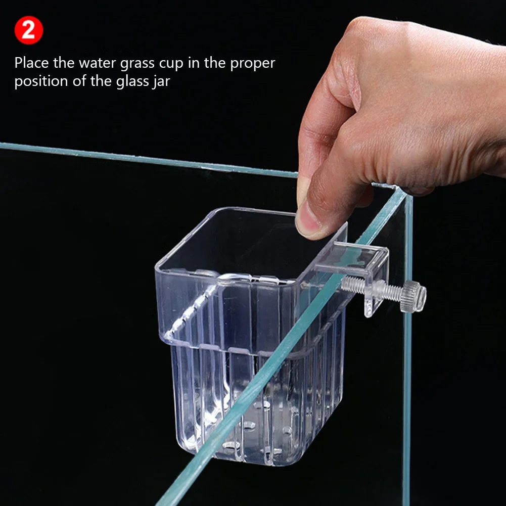 Hanging Aquarium Planter Cups Wall Mounted Aquatic Plants Holder Aquarium Planter Basket Fish Tank Plants Pot Fish Tank