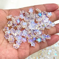 Elegant Matte Glass Star Beads - Set of 30 for Jewelry Crafting and DIY Projects (50)
