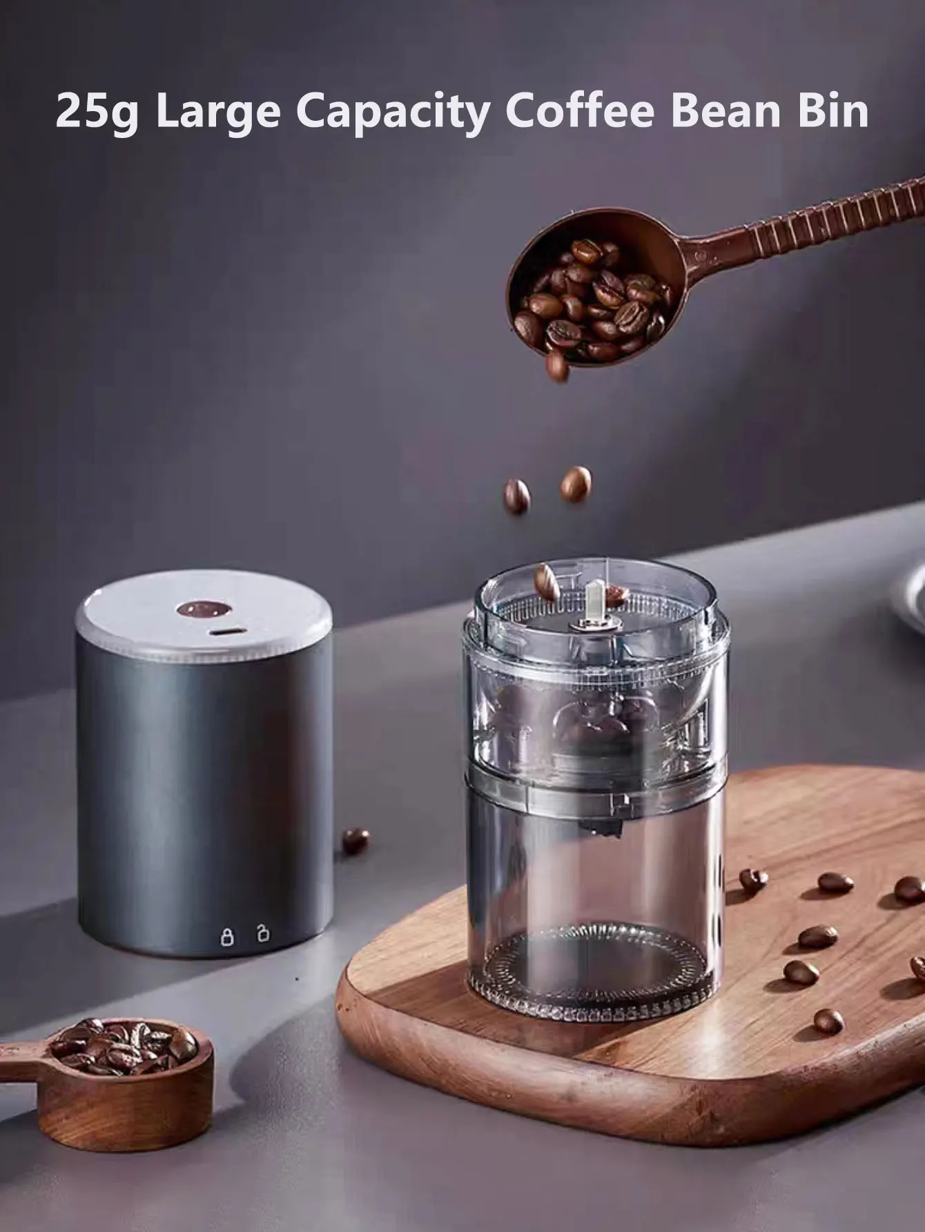 New Electric Bean Grinder Automatic Power-off Home USB Rechargeable Stainless Steel Portable External Adjustable Coffee Machine electric grinder coffee grinder