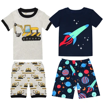 Moda Ragazzi Pigiama 2024 Nuova Estate Manica Corta Abbigliamento Per Bambini Indumenti Da Notte Pigiama di Cotone Set Per I Bambini 2 3 4 5 6 7 8 anni 1