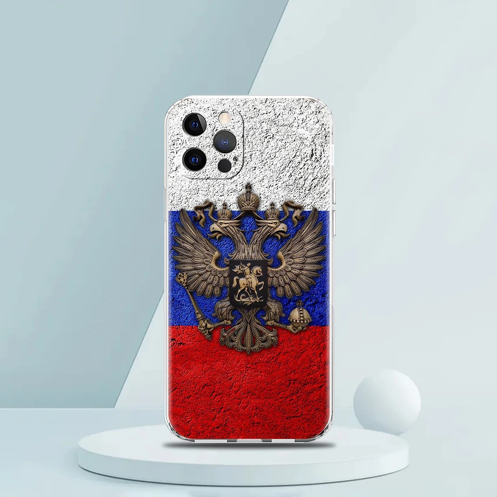 Russland russische Flaggen Handy hülle für iPhone 16 15 14 13 12 Pro Max transparent weich für iPhone 11 Pro Max 7 8 plus xs xr Shell – Detail 1
