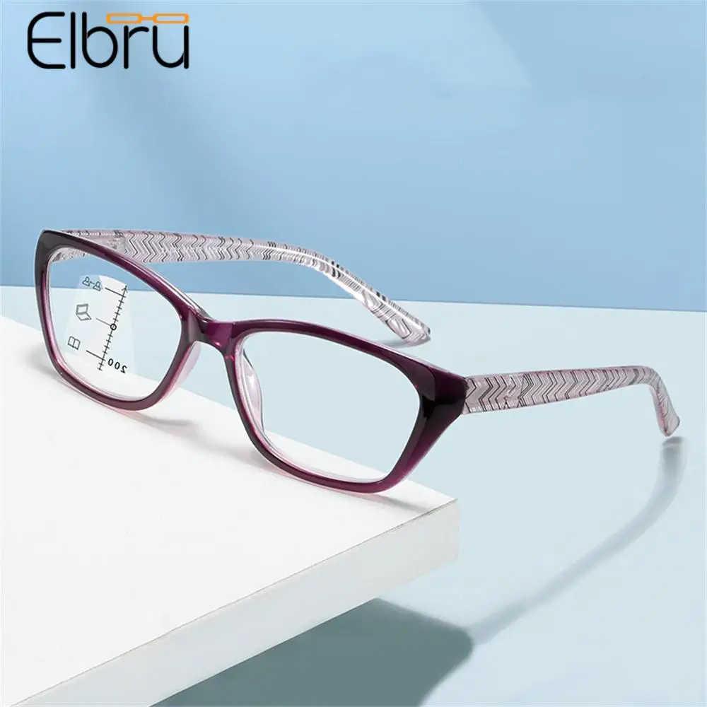 

Elbru Multifocal Reading Glasses Women Men Vintage Anti Blue Light Intelligent Zoom Presbyopic Eyewear Computer Eyeglasses 0+1+4