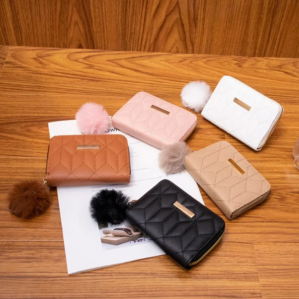 Wallet Purses for Women Card & ID Holders Simple Fashion Plush Bag Personalized Plush Ball Zero Wallet Bolso De Mujer