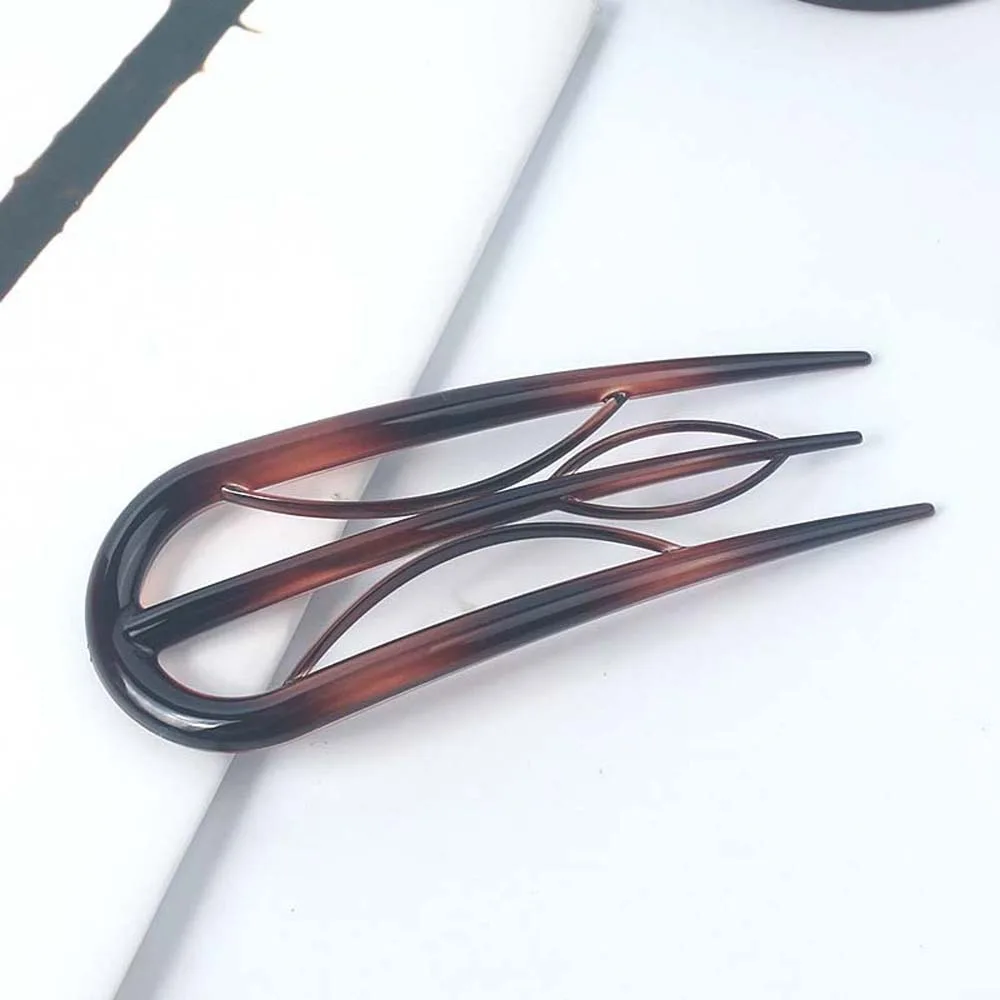 Elegant Geometric Resin Hair Fork Hairstyle Tools Chinese Style Lazy Hairpin Hair Accessories Waterproof Headwear Daily