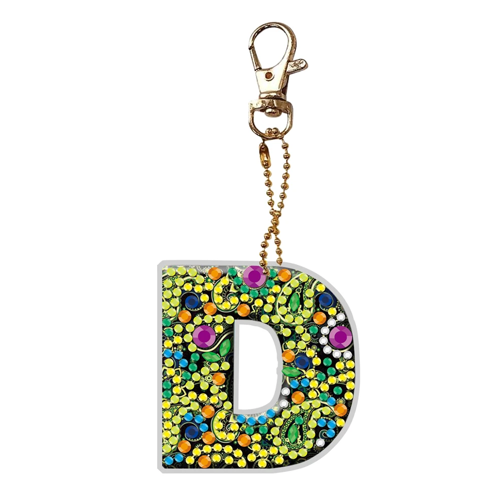 POCHY Doppia Faccia Painting Portachiavi Kit, 6 Pezzi 5d Diamond Painting Kit, 5D DIY Pittura Diamante Portachiavi per Decorazione Zaino Borsa Borsetta