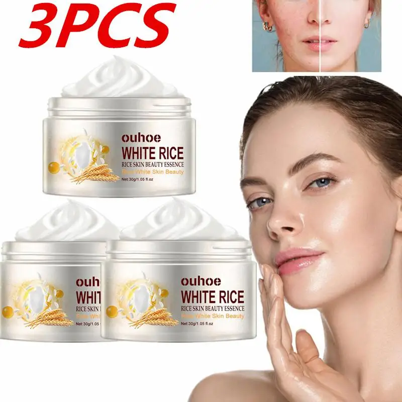 

3PCS White Rice Anti Aging Remove Wrinkles Nourishing Moisturizing Facial Cream Firming Pores And Removing Acne Whitening Cream