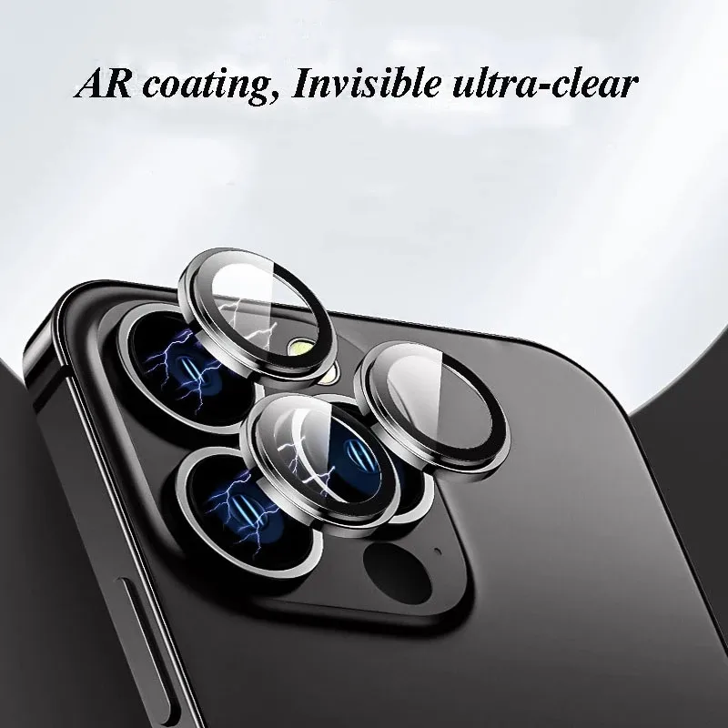 3Pcs Camera Lens Protector for IPhone 14 Pro Max Metal Ring Protective Glass for IPhone 11 12 13 Pro Max Mini Camera Lens Glass