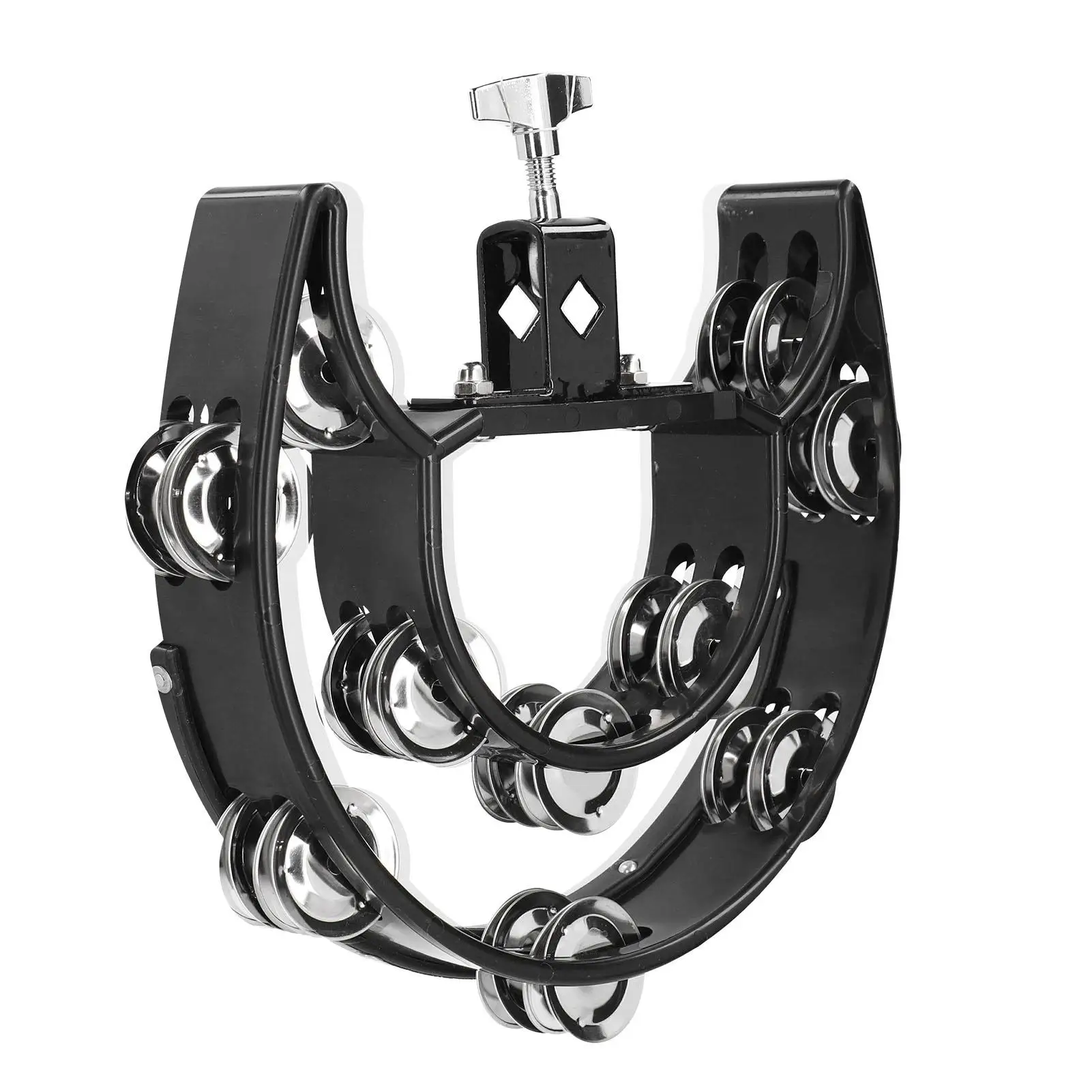 Multifunctional Hi-Hat Tambourine Bell Rattle Drum Set with Loose Double Row Bells for Percussion and Party Use