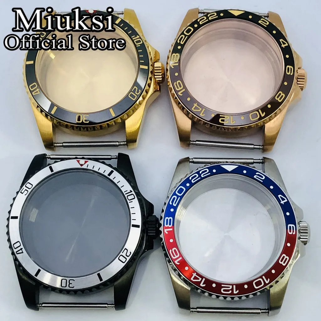 Sleek Tri-Tone Watch Case with Sapphire Glass - Silver, Black & Rose Gold Finish