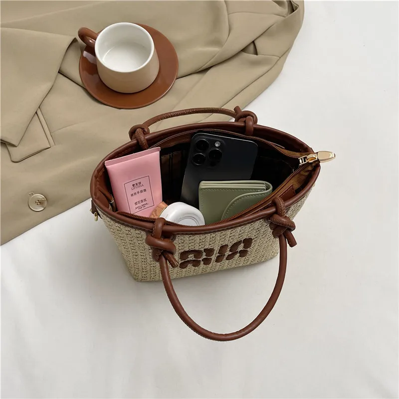 2024 New Summer Grass Basg for Women Bohemian Beach Bag Designer Shoulder Bag Cute Purses and Handbags - Image 6